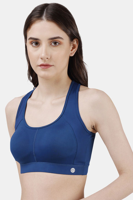 Soie Moisture Wicking Removable Padding Sports Bra - Deep Blue — image 4